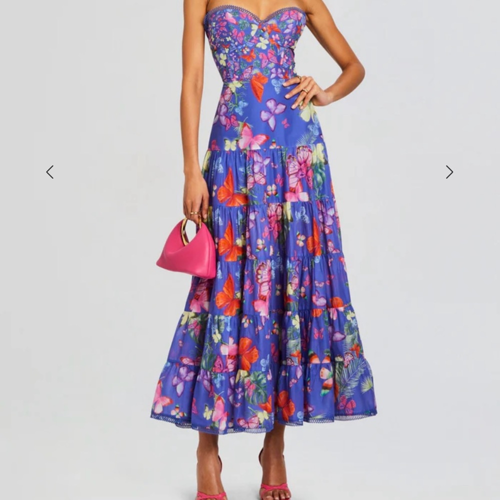 Charo Ruiz Blue Strapless Sundress for Weddings